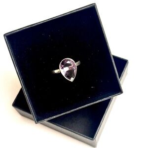 Amethyst silver Ring with Purple Gemstone